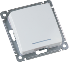 Выключатель одноклавишный, с индикацией, скрытой установки, в рамку, белый - ВС10-412 HEGEL