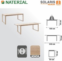 Стол садовый раздвижной Naterial Solaris 180-240x90х75 см акация светло-коричневый
