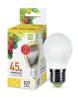 Лампа светодиодная LED-шар-standard 5Вт шар 3000К тепл. бел. E27 450лм 160-260В ASD 4690612002163 LLT