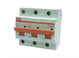 Выключатель автоматический ВА47-100 трехполюсной 10А 10кА характеристика С - SQ0207-0067 TDM ELECTRIC