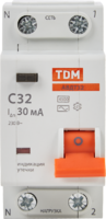 Дифференциальный автомат Tdm Electric АВДТ-32 2P C32 A 30 мА 4.5 кА AC