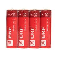 Батарейка алкалиновая типа АА(LR6) шринк 4шт. | LR6-SR4 EKF Элемент питания AA/LR6 купить в Москве по низкой цене