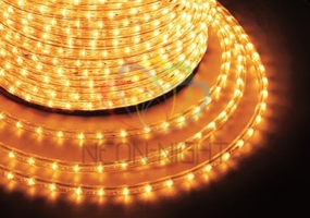 Шнур светодиодный Дюралайт фиксинг круглый 13мм 2.4Вт/метр 220В IP54 желт. (уп.100м) NEON-NIGHT 121-121 LED постоянное 36 бухта 100м d13мм купить в Москве по низкой цене
