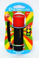 Фонарь LED15001-A (3XR03 светофор красн. с черн. 9 LED блистер) Ultraflash 10479 аналоги, замены