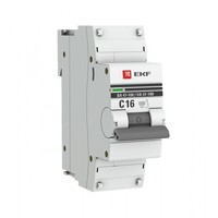 Автоматический выключатель EKF PROxima 1 П 16 А C 10 kA ВА 47-100 mcb47100-1-16C-pro
