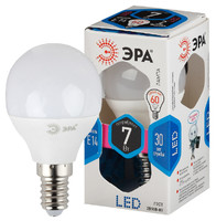 Лампа светодиодная LED P45-7W-840-E14 (диод, шар, 7Вт, нейтр, E14, (10/100/3600) ЭРА - Б0020551 (Энергия света)