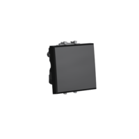 Выключатель двухполюсный одноклавишный модульный, "Avanti", "Черный квадрат", 2 модуля | 4402222 DKC (ДКС)