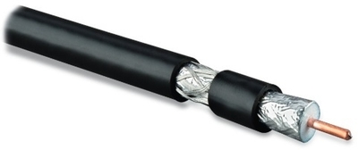 Кабель коаксиальный RG-11, 75 Ом, жила - 14 AWG, черный ПВХ (от -20°C дo +80°C), общий диаметр 10.16мм, PVC Hyperline 26440 цена, купить