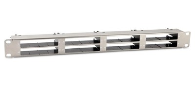 PPTR-19-4CU-STL Патч-панель 19" для претерминированных медных и оптических кассет, 4 слота под кассеты, 1U | 235656 Hyperline