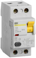 Выключатель дифференциальный (УЗО) ВД1-63 2п 16А 300мА тип AC | MDV10-2-016-300 IEK (ИЭК)