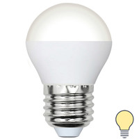 Лампа Volpe Е27 6 Вт DIM шар матовая 600 Лм теплый свет Uniel аналоги, замены