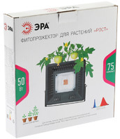 Прожектор светодиодный для растений Эра Fito 50 Вт 1500К IP65 красно-синий спектр розовый свет влагостойкий