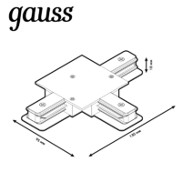 Коннектор для встраиваемого шинопровода Gauss T-образный цвет белый