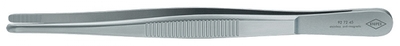 Пинцет захватный прецизионный закруглённые зазубренные губки шириной 35 мм хромоникелевая сталь нержавеющий немагнитный L-145 KN-927245 KNIPEX аналоги, замены