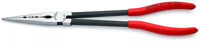 Плоскогубцы монтажные c поперечным профилем для захватных юстировочных и монтажных операций в труднодоступных местах L-280 мм чёрные обливные рукоятки KN-2871280 KNIPEX с аналоги, замены