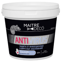 Краска для стен и потолков Maitre Deco «Cristal Air Antivirus» 0.9 л цвет матовый белый аналоги, замены