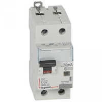 Выключатель автоматический дифференциального тока 2п (1P+N) C 32А 30мА тип AC 6кА DX3 2мод. Leg 411005 Legrand