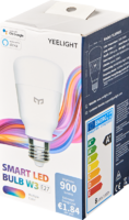 Лампа умная светодиодная Yeelight E27 200-240 В 10 Вт груша матовая 800 лм регулируемый цвет света RGBW для диммера аналоги, замены