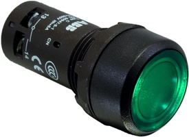 Кнопка с подсветкой CP1-11G-10 зеленая 24В AC/DC плоской клавишей без фиксации 1НО | 1SFA619100R1112 ABB аналоги, замены
