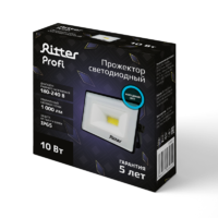 Прожектор светодиодный уличный Ritter Profi 53405 5 10 Вт 1000 Лм 180-240В холодный белый свет 6500К IP65 черный аналоги, замены