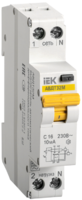 Выключатель автоматический дифференциального тока 2п (1P+N) C 16А 10мА тип A 4.5кА АВДТ-32М IEK MAD32-5-016-C-10 (ИЭК)