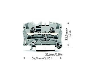Клемма двухпроводная проходная 0.5-4(6)мм.кв. на DIN рейку - 2004-1201 Wago 4mm 2х(0.5-6кв.мм) 52.5х33мм для Ex e сер купить в Москве по низкой цене