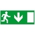 Информационная табличка - для автономных эвакуационных светильников дверь на выход вниз 310х112 мм | 660867 Legrand