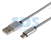 Кабель USB microUSB шнур в металлической оплетке серебристый Rexant 18-4241 купить в Москве по низкой цене