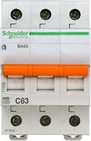 Выключатель автоматический трехполюсный ВА63 63А C 4,5кА | 11229 Schneider Electric