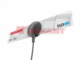 Антенна ТВ комнатная для цифрового телевидения DVB-T2 на присоске (модeль RX-255) Rexant 34-0255 купить в Москве по низкой цене