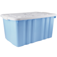 Ящик для игрушек 60x40x30 см 45 л пластик с крышкой цвет голубой ПОЛИМЕРБЫТ