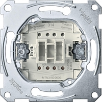 Выключатель кнопочный 1-кл. 1-п СП Merten System M 10AX с самовозвратом механизм SchE MTN3150-0000 Schneider Electric сх.1 замык контакт QF одноклавишного аналоги, замены