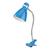Светильник настольный Моби на металлической стойке с зажимом-прищепкой, цоколем Е27, 60 Вт, цвет летнее небо | 603-1013 Rexant
