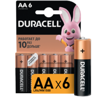 Батарейка Duracell Basic AA (LR6) алкалиновая 6 шт.