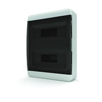 Бокс пластиковый навесной BNK 40-24-1 24 мод. IP41, прозрачная черная дверца (387х300х108) | 01-01-041 tekfor цена, купить