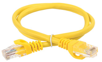 Коммутационный шнур (патч-корд), кат.5Е UTP, 1м, желтый | PC05-C5EU-1M ITK IEK (ИЭК)