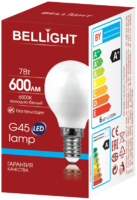 Лампа светодиодная Bellight E14 220-240 В 7 Вт шар 600 лм холодный белый цвет света