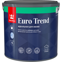 Краска интерьерная моющаяся для обоев и стен Tikkurila Euro Trend База A белая матовая 2.7 л 700009617 купить в Москве по низкой цене