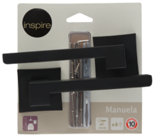 Дверные ручки Inspire Manuela без запирания алюминий 134 мм окрашенные цвет матовый черный