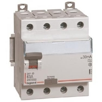 Выключатель дифференциальный (УЗО) DX3-ID 4п 63А 300мА тип AC | 411724 Legrand тока АC N справа цена, купить