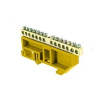 Шина нулевая N 6х9 14 отверстий желтый изолятор на DIN-рейку латунь PROxima EKF sn0-63-14-dz 0 купить в Москве по низкой цене