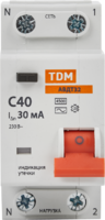 Дифференциальный автомат Tdm Electric АВДТ-32 2P C40 A 30 мА 4.5 кА AC