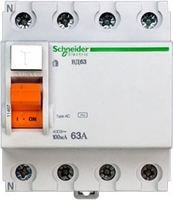 Выключатель дифференциальный (УЗО) ВД63 4п 63А 100мА тип AC | 11467 Schneider Electric тока 6кА АС Домовой аналоги, замены