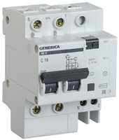 Выключатель автоматический дифференциального тока АД12 2п 50А C тип AC (3,9 мод) GENERICA | MAD15-2-050-C-030 IEK (ИЭК)