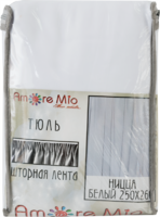 Тюль на ленте Ницца 250х260 см цвет белый AMORE MIO