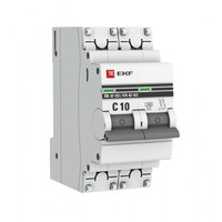 Автоматический выключатель EKF PROxima 2 П 10 А С 4.5 kA ВА 47-63 mcb4763-2-10C-pro