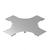 Крышка к разветвителю крестообразному плавному универсальному лотку 50, толщ. 1,0 мм, Сендзимир цинк | КХТРП-50-1,0-R100-СЦ Ostec