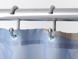 Штора для ванной Wess Elpoa 180x200 см полиэстер цвет бежевый/голубой