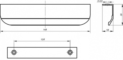 Ручка мебельная для коллекции Вереск 14.8x3.5x1.8 см алюминий аналоги, замены