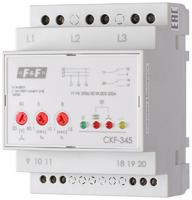 Реле контроля фаз для сетей с изолированной нейтралью CKF-345 (монтаж на DIN-рейке 35мм; регулировка порога отключения; контроль чередования фаз; 3х500В 2х8А 1х2P IP20) F&F EA04.004.001 Евроавтоматика ФиФ
